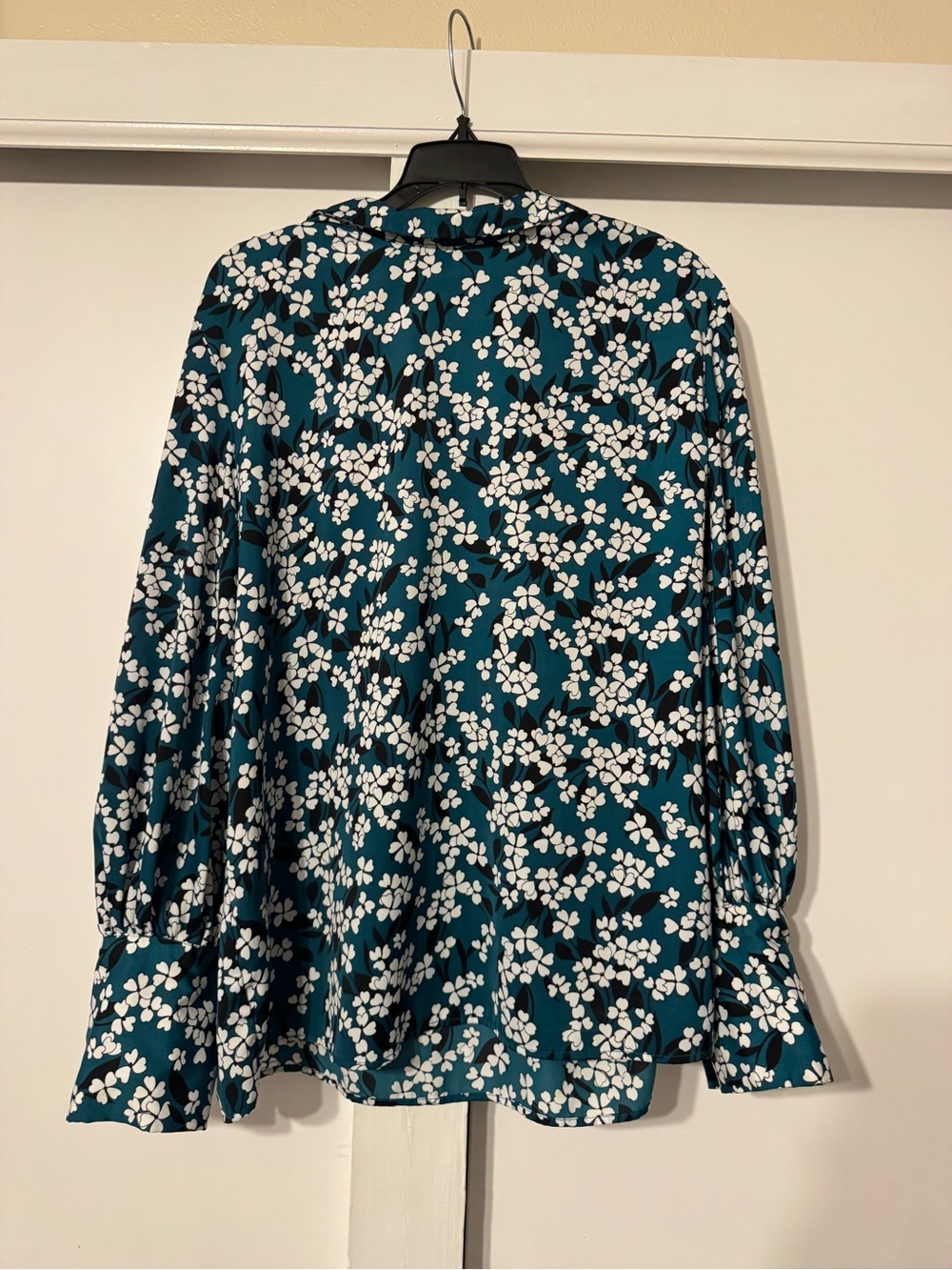 Target Teal Floral Button-Down Blouse